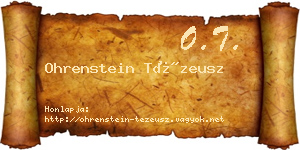 Ohrenstein Tézeusz névjegykártya